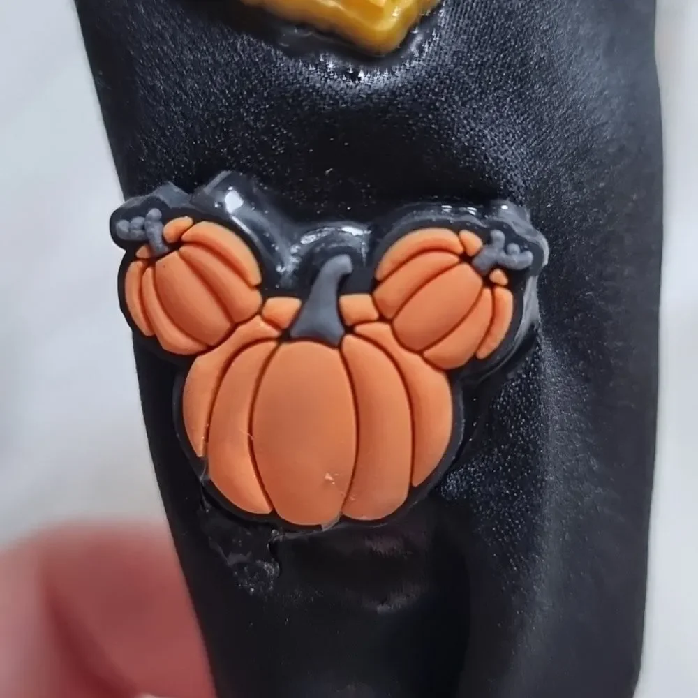 DISNEY MICKEY MINNIE charm black satin handmade headband